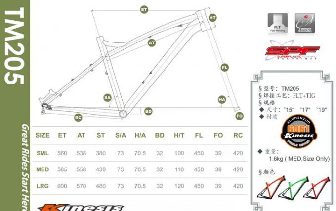 XC cadre léger de vélo de montagne de Hardtail 1570 grammes d'abandon scolaire de libération rapide