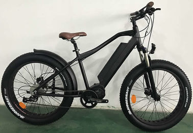 Chine le gros vélo 26er électrique en aluminium, mi - conduisez le vélo 1000w électrique noir fournisseur