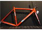 Cadre noir/orange de scandium de cadre léger de vélo, plein de carbone de route de vélo fournisseur